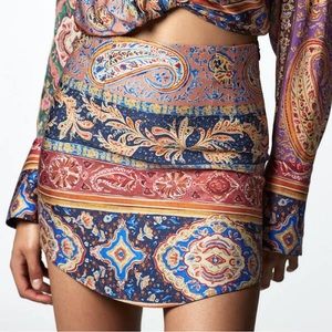 Gorgeous Silky Multicolored Mini Skirt